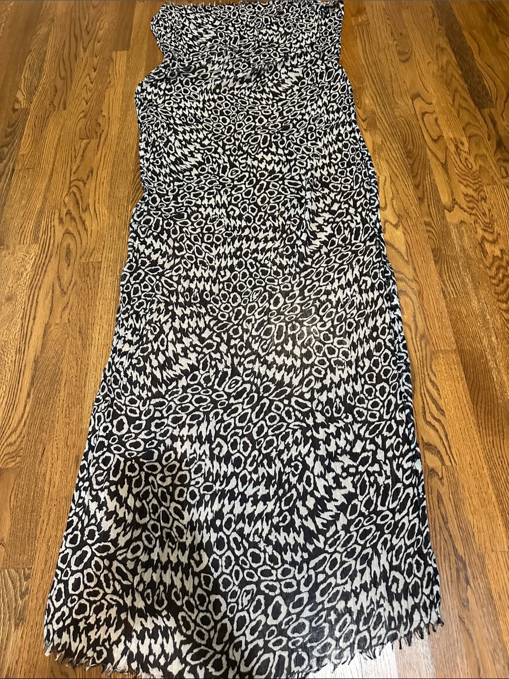 Blue and White Printed Scarf